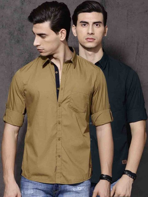 Mast &amp; Harbour Men White Slim Fit Solid Casual Shirt