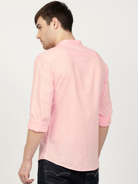 Jack &amp; Jones Men Pink Slim Fit Solid Casual Shirt