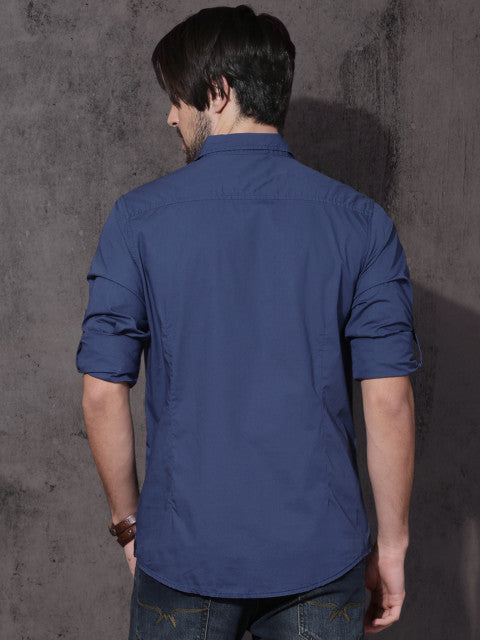 Roadster Pack of 2 Solid Slim Fit Casual Shirts